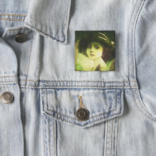 Mystical Willow Tree Fairy Fantasy Art Vierkante Button 5,1 Cm (In situ)