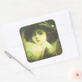 Mystical Willow Tree Fairy Fantasy Art Vierkante Sticker (Envelop)