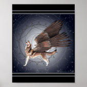 Mystical Winged Wolf Poster (Voorkant)