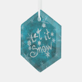 Mystical Winter Blue Silver Snowflakes laten het s Glas Ornament (Voorkant links)