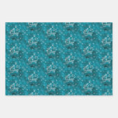 Mystical Winter Blue Silver Snowflakes laten het s Inpakpapier Vel (Voorkant 3)