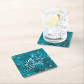 Mystical Winter Blue Silver Snowflakes laten het s Kartonnen Onderzetters (Insitu)