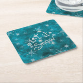 Mystical Winter Blue Silver Snowflakes laten het s Kartonnen Onderzetters (Schuin)