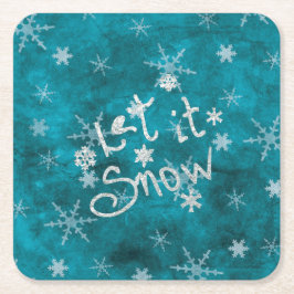 Mystical Winter Blue Silver Snowflakes laten het s Kartonnen Onderzetters