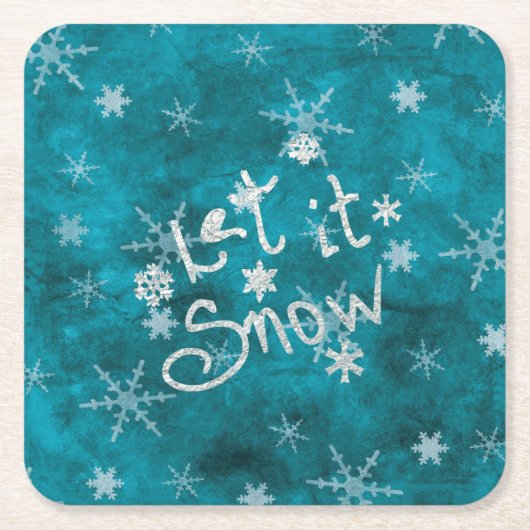 Mystical Winter Blue Silver Snowflakes laten het s Kartonnen Onderzetters (Voorkant)