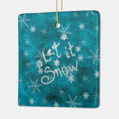 Mystical Winter Blue Silver Snowflakes laten het s Keramisch Ornament (Links)