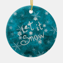 Mystical Winter Blue Silver Snowflakes laten het s Keramisch Ornament