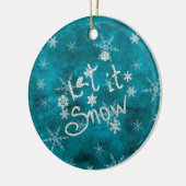 Mystical Winter Blue Silver Snowflakes laten het s Keramisch Ornament (Links)