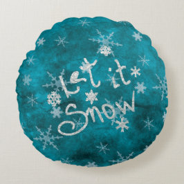 Mystical Winter Blue Silver Snowflakes laten het s Rond Kussen