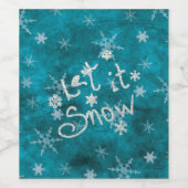 Mystical Winter Blue Silver Snowflakes laten het s Wijn Etiket (Enkel label)