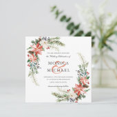 Mystical Winter | Botanisch huwelijk Kaart (Staand voorkant)