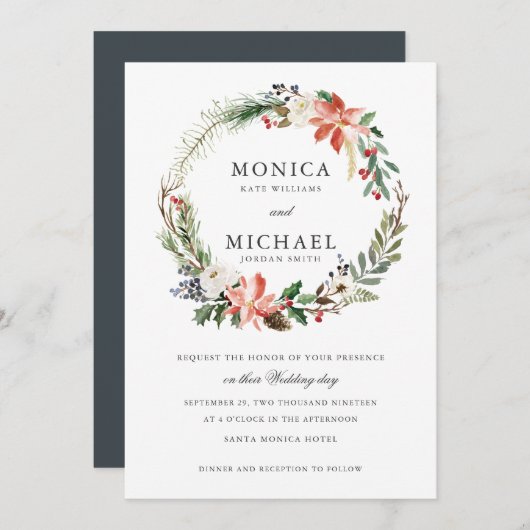 Mystical Winter | Botanische reuzenweddenschap Kaart (Voorkant / Achterkant)