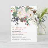 Mystical Winter | Bridesmaids Luncheon Wedding Kaart (Staand voorkant)