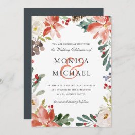 Mystical Winter | Floral Lijst Wedding Kaart