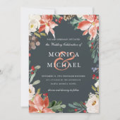 Mystical Winter | Floral Lijst Wedding Kaart (Voorkant)