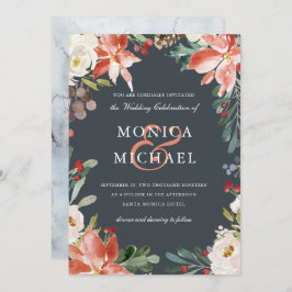 Mystical Winter | Floral Lijst Wedding Kaart