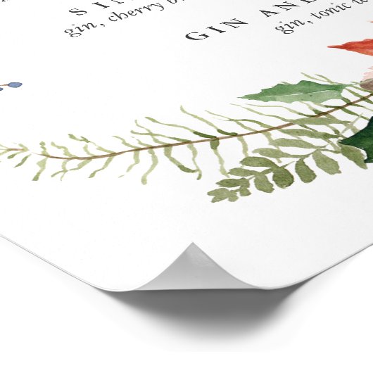 Mystical Winter | Signature Cocktail Menu Sign. Poster (Hoek)