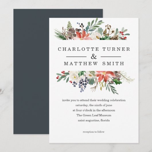 Mystical Winter | Uitnodiging tot weddenschappen (Voorkant / Achterkant)