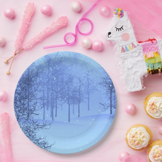 Mystical Winter Wonderland op een Papieren Bordje (Feest)