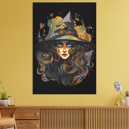 Mystical Witch Candle Dark Fantasy Artwork Canvas Afdruk (Insitu (Woonkamer))