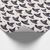 Mystical Witch Hat & Stars Halloween  Cadeaupapier (Hoek)