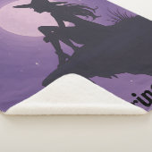Mystical Witch Silhouette Under Moonlight Gift Sherpa Deken (3/4)