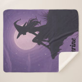 Mystical Witch Silhouette Under Moonlight Gift Sherpa Deken (Voorkant (horizontaal))