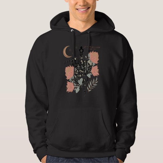 Mystical Witchy 777 Angel Number Snake Flower Aest Hoodie (Voorkant)