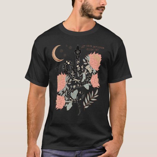 Mystical Witchy 777 Angel Number Snake Flower Aest T-shirt (Voorkant)