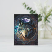 Mystical Wolf Moon Mandala Briefkaart (Staand voorkant)