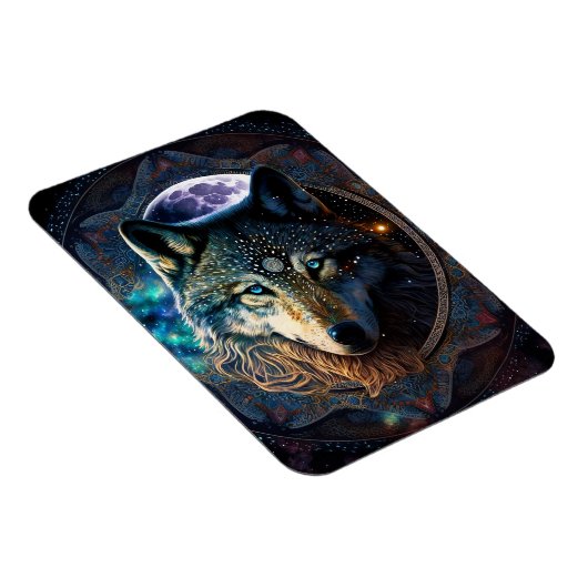 Mystical Wolf Moon Mandala Magneet (Rechterzijde)