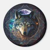 Mystical Wolf Moon Mandala Magneet (Voorkant)
