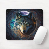Mystical Wolf Moon Mandala Muismat (Met muis)