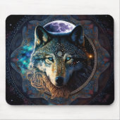 Mystical Wolf Moon Mandala Muismat (Voorkant)