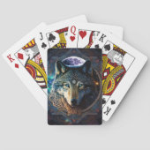 Mystical Wolf Moon Mandala Pokerkaarten (Achterkant)