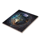 Mystical Wolf Moon Mandala Tegeltje (Zijkant)