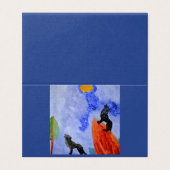 Mystical Wolf Night Watercolor Folded Card Kaart (Buitenkant ongevouwen)