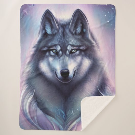 Mystical Wolf Sherpa Blanket Sherpa Deken (Voorkant)