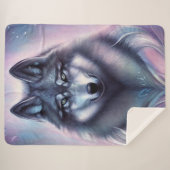 Mystical Wolf Sherpa Blanket Sherpa Deken (Voorkant (horizontaal))