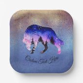 Mystical Wolf Spirit Animal Gepersonaliseerd Papieren Bordje (Voorkant)