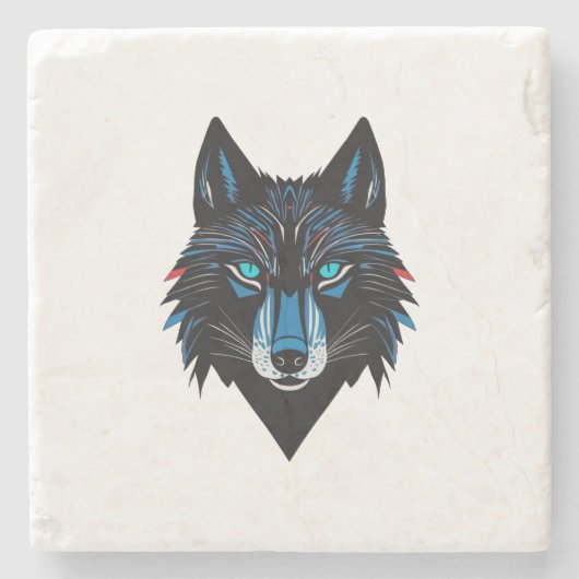 Mystical Wolf Stenen Onderzetter (Voorkant)