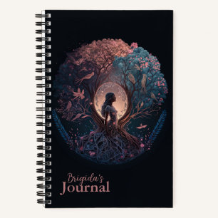 Mystical Woman of Natuur in Pink and Blue Journal Notitieboek