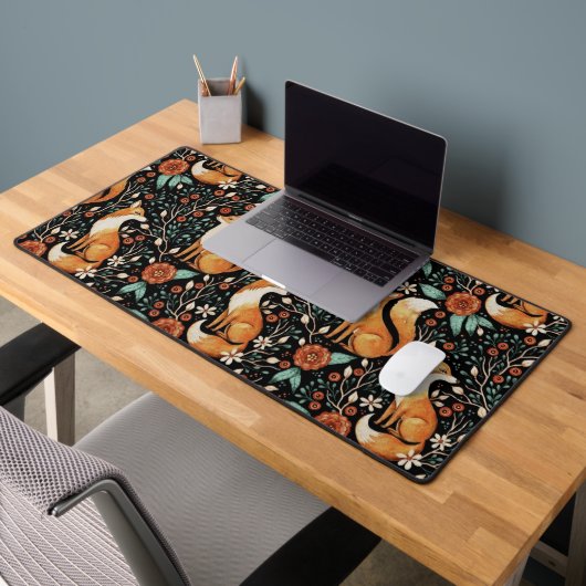 Mystical Woodland Fox with Moons and Moths Bureaumat (Kantoor 2)