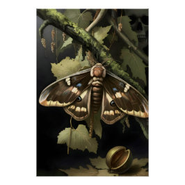 Mystical Woodland Moth Perfect Poster