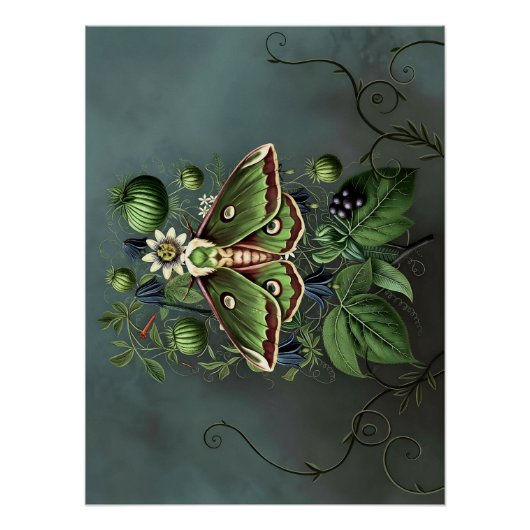 Mystical Woodland Moth Perfect Poster (Voorkant)