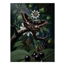 Mystical Woodland Moth Perfect Poster