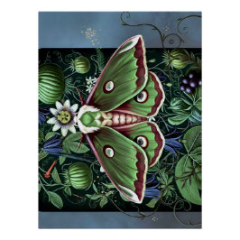 Mystical Woodland Moth Perfect Poster