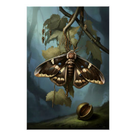 Mystical Woodland Moth Perfect Poster