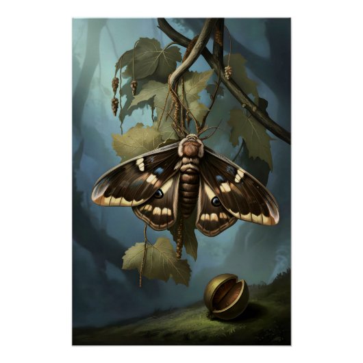 Mystical Woodland Moth Perfect Poster (Voorkant)