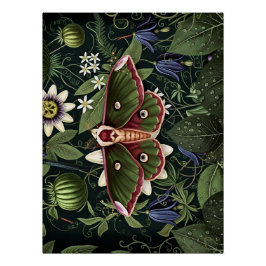 Mystical Woodland Moth Perfect Poster